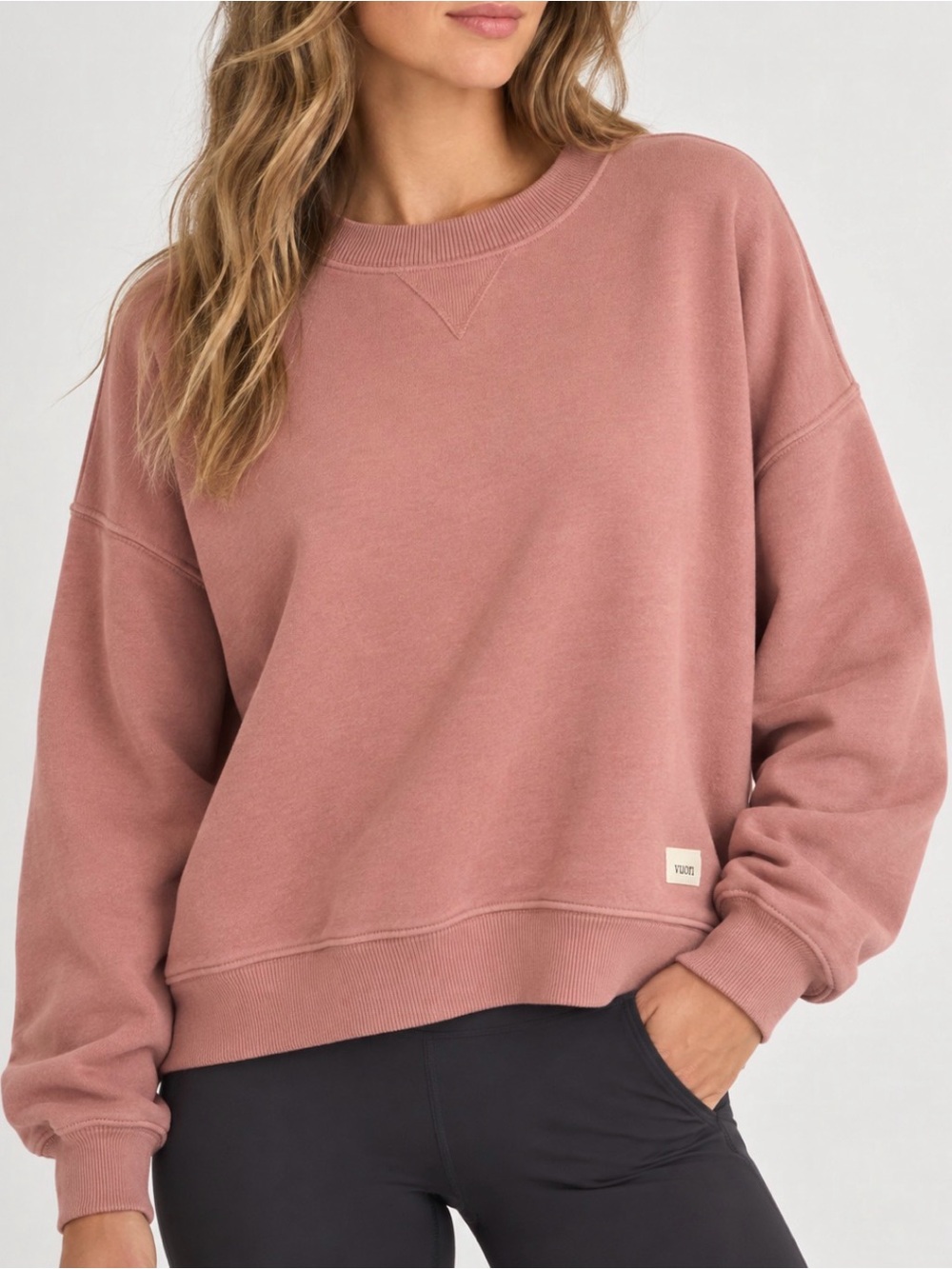 Vuori Dusty Rose Pink Oversized Crewneck Sweatshirt Size L